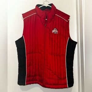 Ohio State Quilted Red & Black Puffer Vest